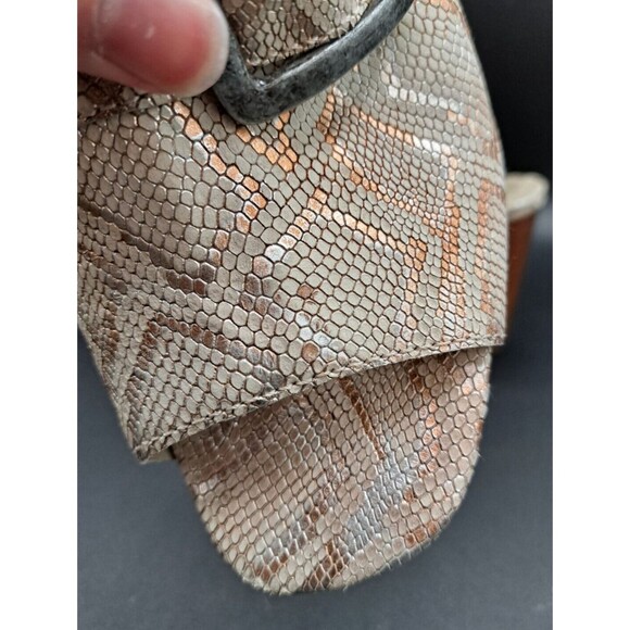 Matisse~Women's Beatrice Open Toe Mule Beige/Gold Snak Print~Size 8.5M - Picture 7 of 14